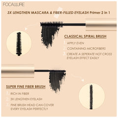 FOCALLURE Lengthen Mascara And Fiber Eyelash Primer 2 in 1