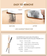 FOCALLURE Lengthen Mascara And Fiber Eyelash Primer 2 in 1