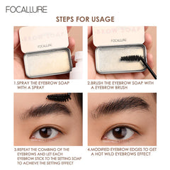 FOCALLURE Brow Styling Soap with Brush And Razor