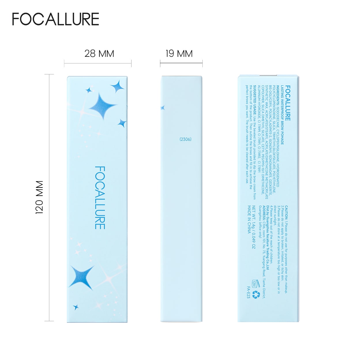 Focallure Ultra Long Lasting Zero Smudge 3D Eyebrow Gel