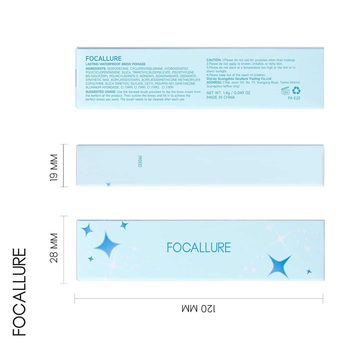 Focallure Ultra Long Lasting Zero Smudge 3D Eyebrow Gel