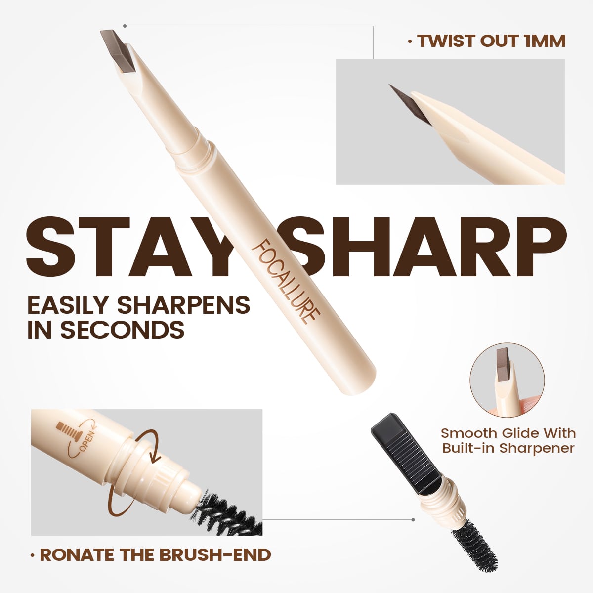 FOCALLURE Anti Smudge Eyebrow Pencil