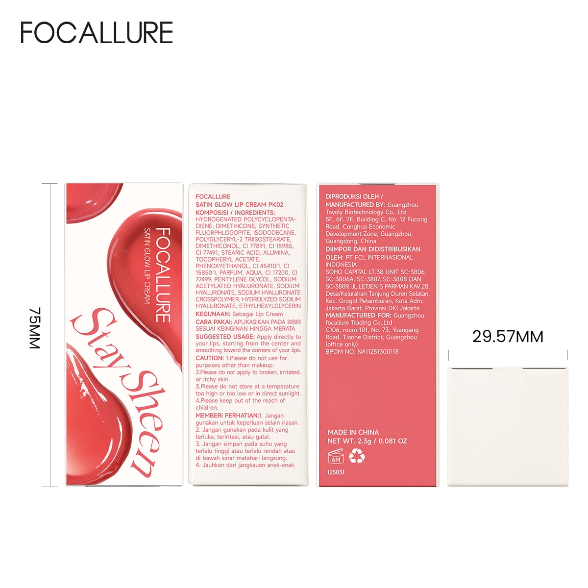 FOCALLURE SheenLock Satin Glow Lip Cream