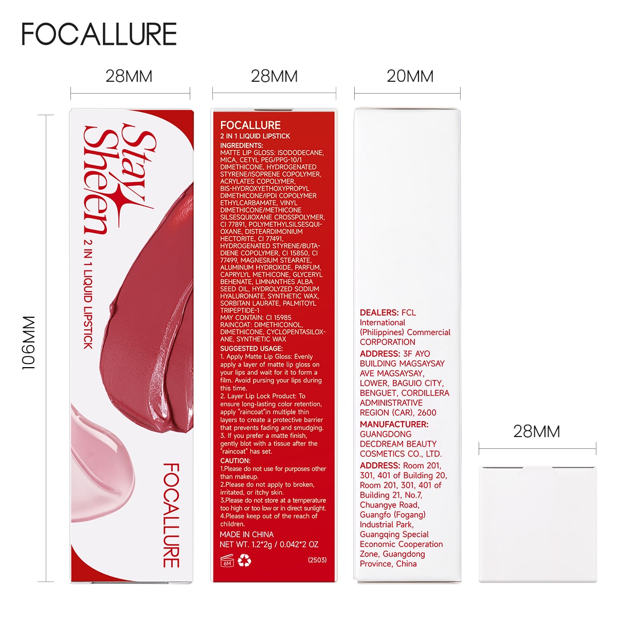 FOCALLURE 2-In-1 Liquid Lipstick