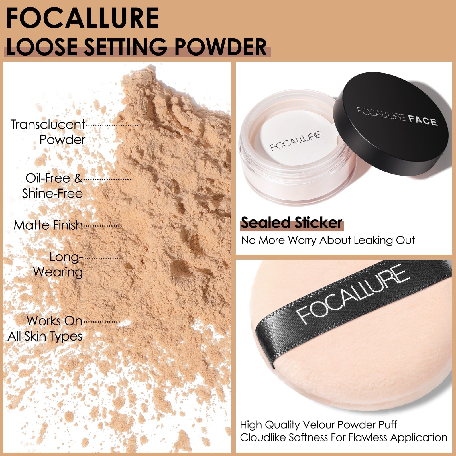 FOCALLURE Loose Powder Matte Finish