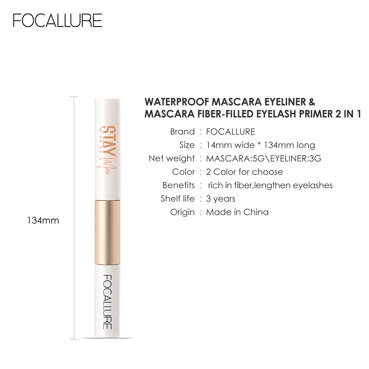 FOCALLURE Volume Mascara and Eyeliner 2 in 1