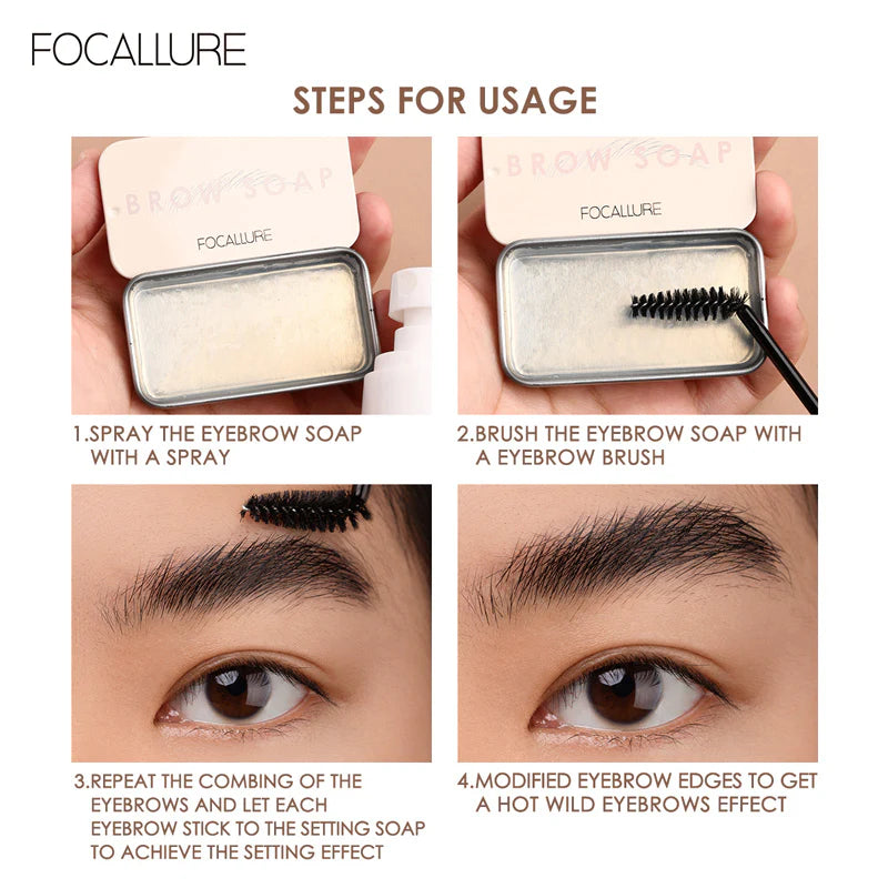 FOCALLURE Brow Styling Soap with Brush And Razor