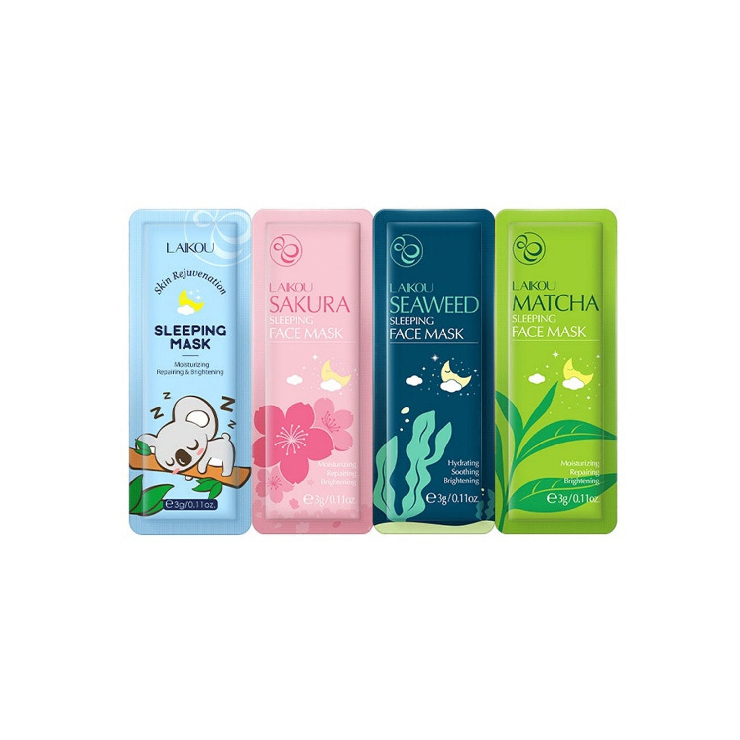 LAIKOU 4Pcs Sleeping Face Mask Set