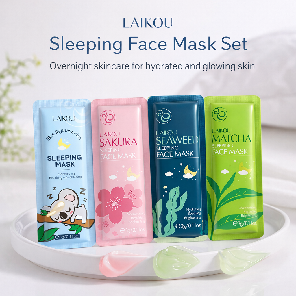 LAIKOU 4Pcs Sleeping Face Mask Set