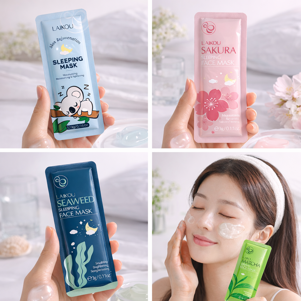 LAIKOU 4Pcs Sleeping Face Mask Set