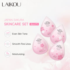 LAIKOU Japan Sakura 4Pcs Skincare Traveling Set