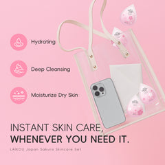 LAIKOU Japan Sakura 4Pcs Skincare Traveling Set