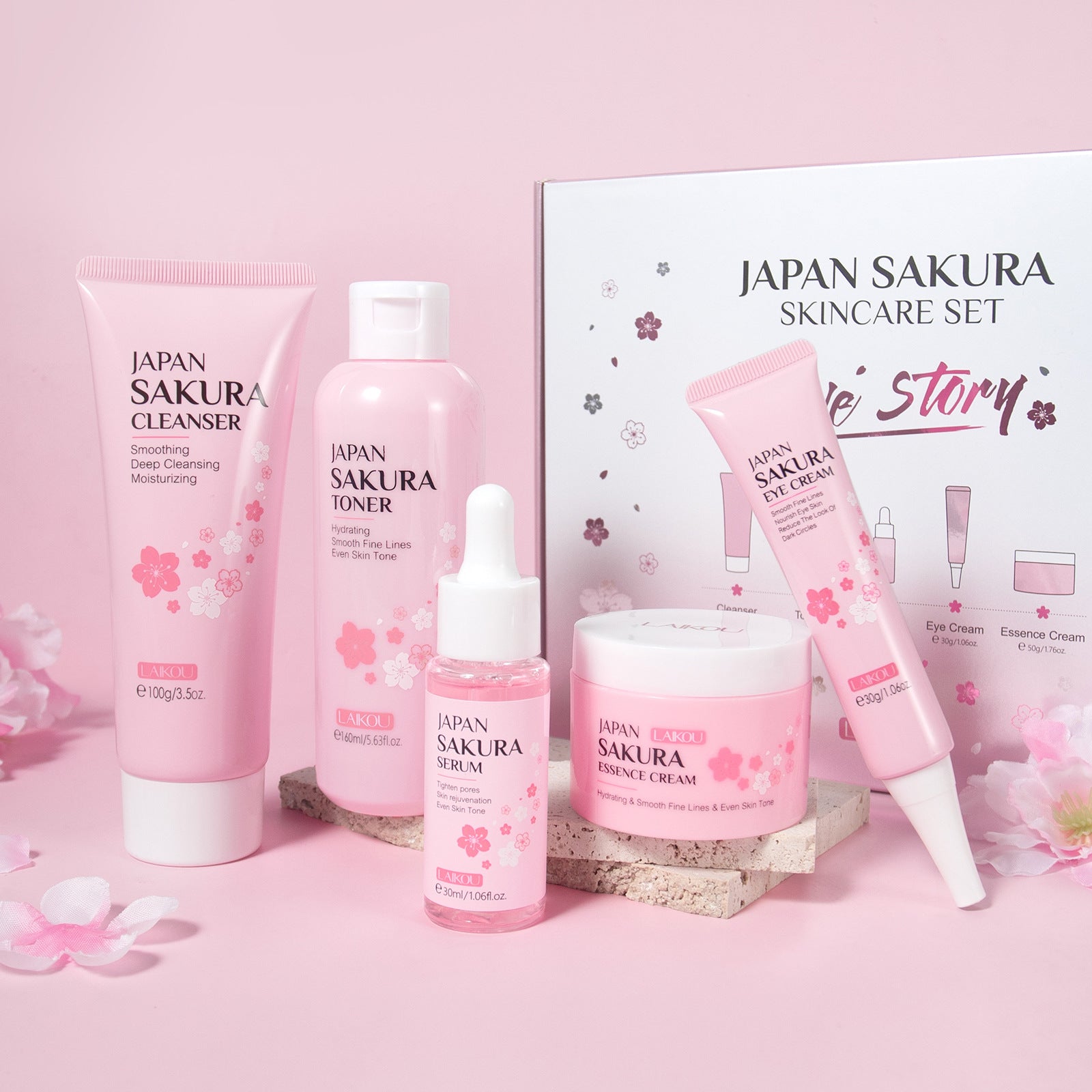 LAIKOU Japan Sakura 5Pcs Skincare Set