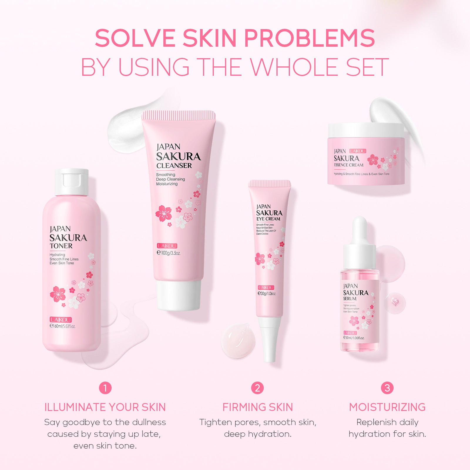 LAIKOU Japan Sakura 5Pcs Skincare Set