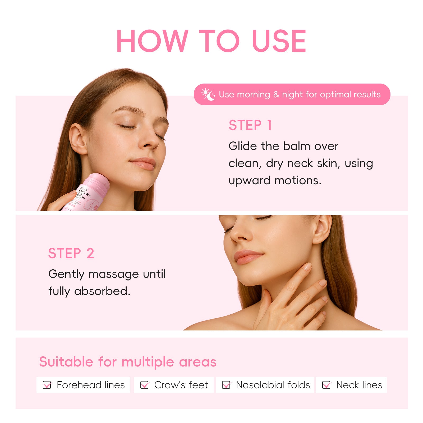 LAIKOU Japan Sakura Neck Firming Balm